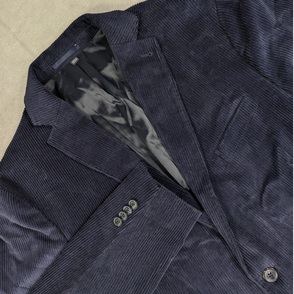 Jos. A. Bank 1905 Navy Blue Corduroy Sport Coat Blazer Tailored Fit 48 Regular